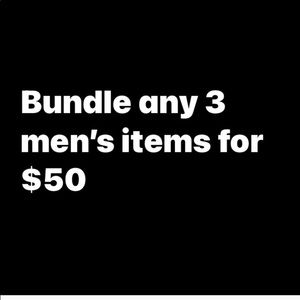 Bundle 3 men’s items (mix and match) for $50